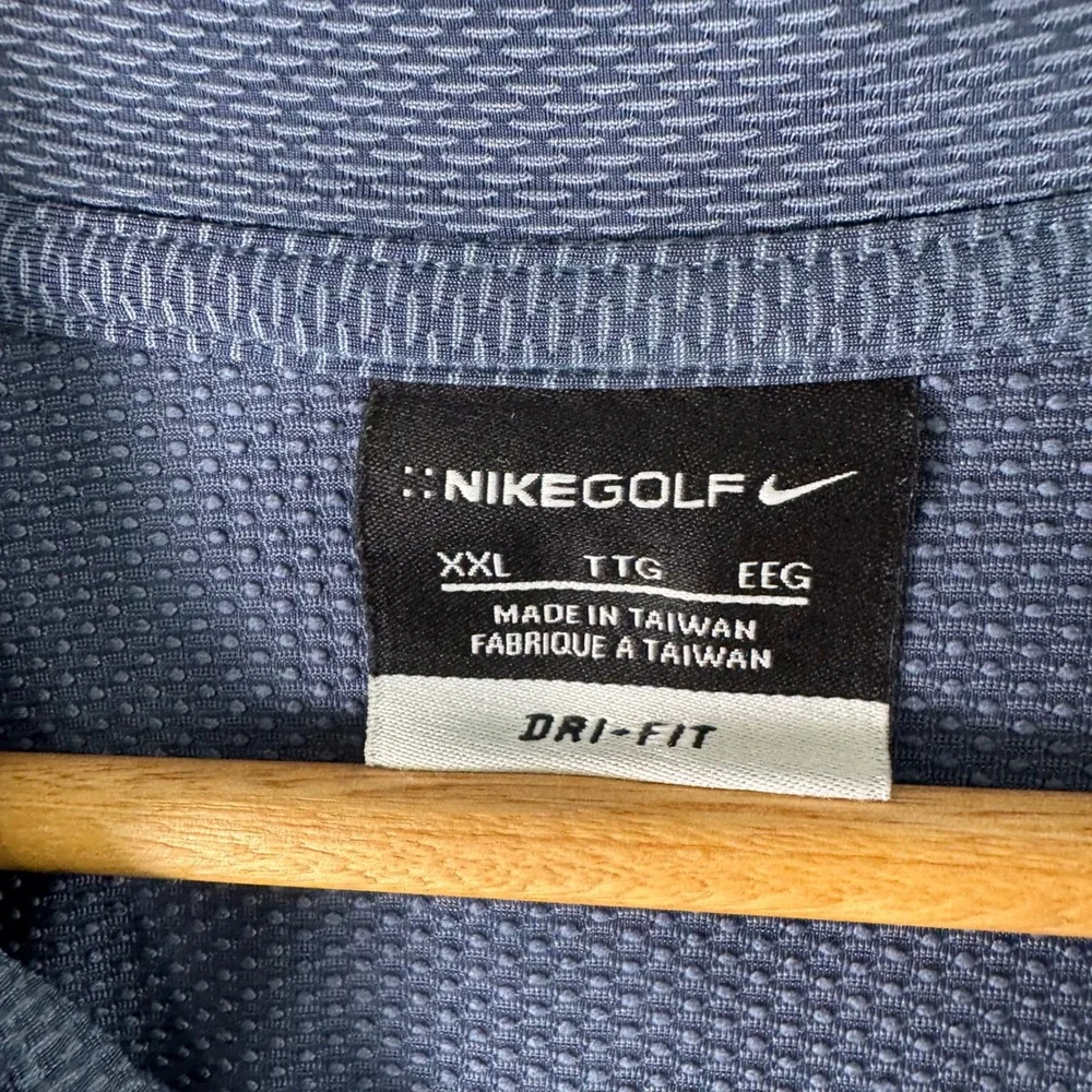 VTG Nike Golf Dri-FIT Polo Shirt Mens XXL Y2K Blue Preppy Country Club Old Money